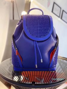 2021 Neue Top-Frauen-Männer-Schulrucksack aus echtem Leder Top-Marken-Lammfell-Spike-Taschen mit kristallschwarzer Farbe Handtaschen Sportrucksack