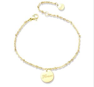 Braccialetti di fascino SJS1 Bracciale in acciaio inossidabile a catena per donne squisite gioielli in metallo dorato