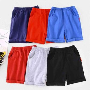 Boys Shorts Solid Colors Kids Boy Cotton Beach Short Sports Pants Children Elastic Waist Toddler Summer for Baby Clothing 210723