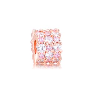 CHARMS 925シルバーオリジナルフィットPandora Bracelet Sterling Silver Pink Clear Charm Beads for Diy女性ジュエリーQ0531