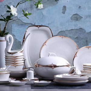 venda por atacado 60 peças de autêntica Tangshan Bone China Utensílios de mesa, pratos e placas Set Bowlshigh Quatity