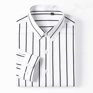 Men Fahsion Shirt 100%pure Cotton Long-sleeved Smart Casual Striped Regular Fit Button Up Comfort Soft Streetwear Camisas Hombre 210609