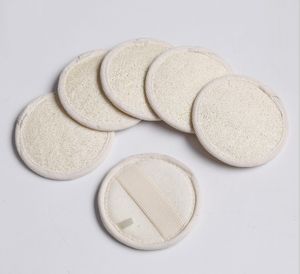 8 * 8cm rund form naturlig loofah pad back pad svamp bad dusch ansikte kropp exfoliator