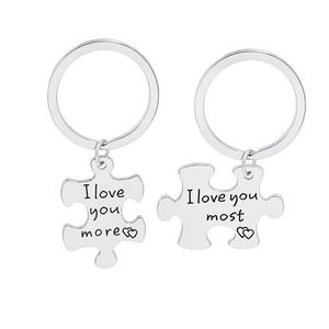 Valentine Present Novelty Keyring Liga de zinco Eu te amo mais casal personalizar os amantes chave keychain suportes M3312