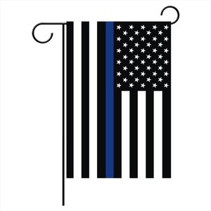 Страны Красные Флаги оптовых-30 см американский флаг синяя линия США полицейские страны флаги партии украшение синяя линия США флаг черный белый красный полоса садовый флаг