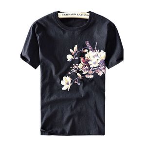 그래픽 T 셔츠 여름 인쇄 티셔츠 남성 패션 탑 코튼 린넨 브랜드 의류 고품질 티 남성 의류 210601