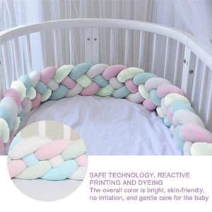 Cushion Decorative Pillow 2 2 Meter Baby Bed Bumper Infant Braid Cot Cradle Cushion Knot Crib Protector Room Decor335B