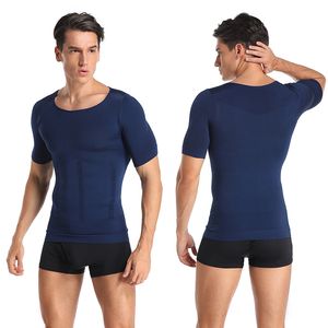 Homens Emagrecimento Corpo Shaper Shaper Controle de Barriga Shapewear Homem Homem Modelando Roupa Cintura Treinador Corretivo Postura Corset T-shirt