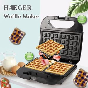 Haeger Electric Waffle Maker Matlagning Kök Vitvaror Bubbla Äggkaka Ugn Frukost Machine Våfflor Pottjärn Bakpanna