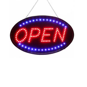 Open LED Sign LED Business Opens تشمل علامات Busines ساعات الإعلان على لوحة إعلانات شاشة كهربائية لافتة 19*10 بوصات للأعمال ، الجدران ، النافذة ، متجر ، بار ، فندق