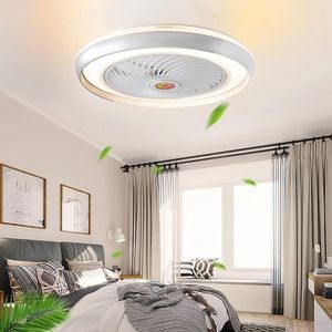 LED Ceiling Fan With Lights 50cm Intelligent Bedroom home Decorative Ventilator Lamp Smart APP Remote control indoor lighting fixture luminiare chandelier on Sale
