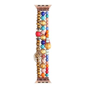 Clan Style Beaded Armbandband för Apple Watch Band 45mm 41mm 44mm 42mm 40mm 38mm Handgjorda Luxury Fashion Wristbands Iwatch Series 7 6 5 4 Se WatchBand