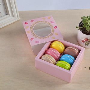 6 galler Macaron Wrap Paper Wedding Party Presentkartonger Choklad Cookie Packing Box RRB12229