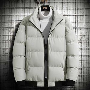 MANTLCONX Plus Größe 5XL Dicke Männer Parka Jacken Winter Warme Herren Outwear Mäntel Schwarz Stehkragen Männliche Windschutz Jacke Mann 211204