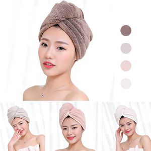 Towel Dry Hair Hat 23*60cm Microfiber Fabric Lady Turban Bath Quick Towels Absorbent Shower Cap 1 Pc