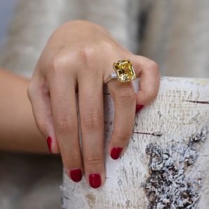 OEVAS 100% стерлингового серебра S925 Роскошные квадратные розовые, желтые, белые обручальные кольца с высокоуглеродистыми бриллиантами для женщин, вечерние ювелирные изделия 2203026