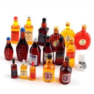 1/12 Dollhouse Miniature Food Mini Resin Bottle Simulation Wine Drinks Model Toys Doll house Kitchen Accessories 210929