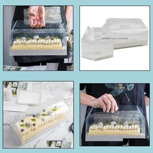 Gift Wrap Event Festive Party Supplies Home Gardentransparent Packaging With Handle Eco Friendly Clear Plastic Cheese Cake Baking Swiss Ro