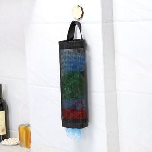 Hanging Baskets Home Kitchen Mesh Organizer Grocery Bag Holder Wall Mount Storage Dispenser Plastic RRD7724