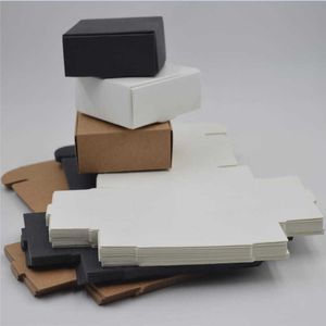 50Pcs/lot Vintage Kraft Paper Box,Cardboard Handmade Soap Box,White Craft Paper Gift Boxes,Black Packaging Jewelry Box 210724