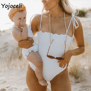 Yojoceli süßer, geraffter Bodysuit für Damen mit Foral-Print, kurzer Strandmode-Bikini 210609