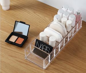 Desktop-Kosmetik-Aufbewahrungsbox, transparent, für den Haushalt, für Hautpflegeprodukte, Finishing-Rack, Kunststofffach, abnehmbarer Lippenstift