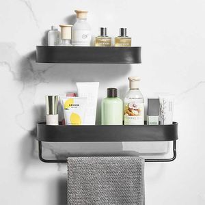 Black 30-50cm Lenght Wall Mounted Bath Towel Bar Holder Storage Rack Hanger For Bathroom Accessories Kitchen Shelves Basket Sets 210724