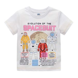 Прыжки метров белый младенца футболки с космическим человеком Печать моды мальчиков девушки для летних детей EES опс костюм 210529