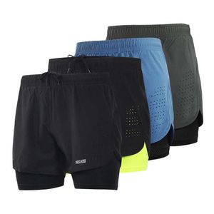 Running Shorts Mężczyźni Kobiety 2-w-1 Szybkoziarniste Oddychające Siłownia Treningowe ćwiczenia jogging Cycling Sport z dłuższą wkładką