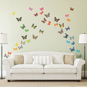 Kelebek 3D Moda Dekorasyon Duvar Çıkartmaları PVC Çıkarılabilir Yüksek Kaliteli Wallstickers WLL41