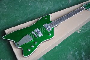 Chitarra elettrica con corpo verde con hardware cromato, tastiera in palissandro, piastra speciale, fornitura di un servizio personalizzato