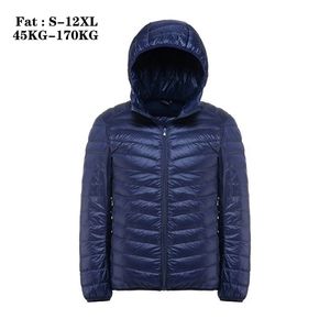 Oversized 10XL 11XL Män Winter Coat Toppkvalitet Mäns Ultra Light Down Jacket 90% Vit Duck Hooded Portable 211214