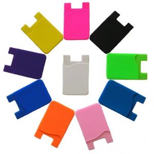 Capas de silicone macios do telefone universal cartões do slot do cartão do cartão de bolso com a tampa traseira da cola 3m portátil para os telefones de Samsung Moblie