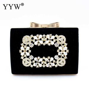 Wholesale night clutch bags for sale - Group buy Velour Evening Clutch Bag Wedding Bridal Clutches Purse With Box Shoulder Bags For Women Fashion Diamond Night Clutch Sac Q0709