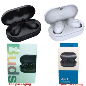 Luft 3 Öronknoppar hörlurar TWS mini Trådlös Bluetooth 5.0 Headphones Air3 Sports headset med Mic Stereo Gaming Earbuds för Smartphone