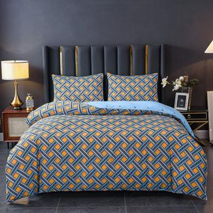 Conjuntos de cama Quarto Confortável Branco Mármore Padrão Conjunto Manta Impresso Duvet Capa 2/3 Peça Único Duplo Meninos Meninas Bedclothes