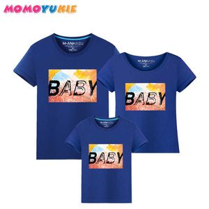 1pcs 패밀리 티셔츠 품질 면화 미니언 아버지 어머니와 아이 티셔츠 어린이 옷 의류 소년 roupas 210713