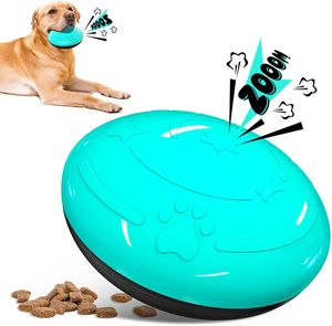 Squeaky Dog Toys Treat for Large Dogs Interactive Puzzle Game Pets Toying Durable Rubber Doggy Birthday Plaything Outdoor Treat-Dispensing Tough Toy Yellow Blue