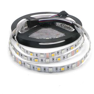 Free ship Super Bright Led Strip 60 LEDs/m 5050 SMD RGBWW RGBW LED Strip RGB White Color Light 12V Waterproof outdoor light