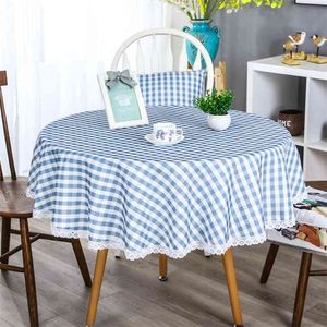 Fabric Table Cloth Waterproof Oilproof Anti-pollution Tablecloth Kitchen Decorative Round/square Coffee Cuisine Map 210626