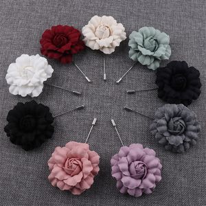 Fabric flower brooch corsage small fragrance luxurious PU pearl flower women's simple Hanfu red cheongsam accessories