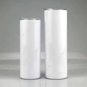 20oz Sublimation Straight Tumbler Stainless steel blank white cup with lid Cylinder water bottle coffee SEA Way DAW374