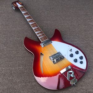 Yangın Glo Vintage Sunburst 360 330 12 Dizeleri Elektro Gitar Çift Giriş Jacks, Laquer Parlak Klavye, Üçgen Kakma, R Tailpiece, Sandviç Boyun, Keskin Köşe