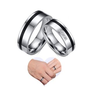 Wedding Rings His Hers Promise Couple Ring Stainless Steel Engagement Bands Cubic Zirconia For Women Men Jewelry Gifts