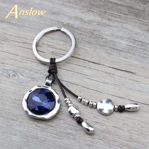 Anslow 2020 Yeni El Yapımı DIY Toptan Kristal Charms Deri Anahtarlık Kadınlar Çantası Anahtar Için En Iyi Arkadaş Doğum Günü Hediyesi Low0015ky G1019