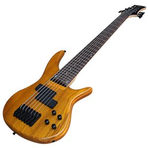 Elm Body 7 Strings 24 Frets Electric Bass Guitar with 2 Pickups,Rosewood Fingerboard,Can be customized