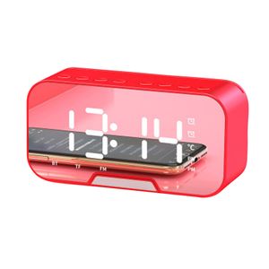 Altoparlanti portatili Altoparlante Bluetooth senza fili Sveglia Sveglia Display digitale Orologio Due subwoofer da 40 mm Per tablet cellulare Apple Radio FM Lettore musicale con scheda TF