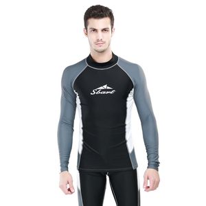 Bikinis Set Sbart Herren Langhülle Rashguard Surfen Lycra Badeanzug UV Schutz Windsurf Ausschlag Wache Schwimmhemd Badebekleidung Tops