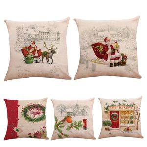 Christmas Pillowcase Santa Cushion Covers Home Sofa Pillow Case Xmas Pillows Cover Party Supplies Decor Decorations CGY145