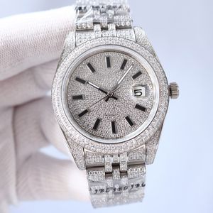 Diamond Watch Mens Designer يشاهد الحركة الميكانيكية التلقائية 41 مم حزام فضية من الفولاذ المقاوم للصدأ من الياقوت